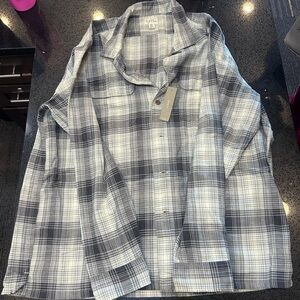 Men’s J Crew Grey and White Plaid Button-up